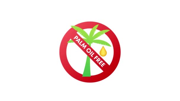 Symbol Wolny Oleju Palmowego Żywność Ekologiczna Bez Tłuszczów Nasyconych Grafika — Wideo stockowe