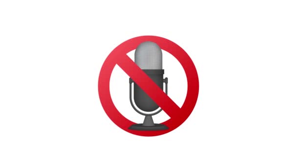 Tidak Ada Tanda Rekaman Tidak Ada Tanda Mikrofon Pada Latar — Stok Video