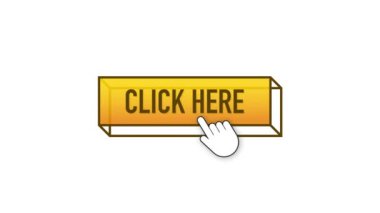 Beyaz arkaplana sarı tıkla. Dijital indirme. Buradan tıklayın Hareket grafikleri web düğmesi