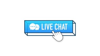 Sohbet baloncuğu logosu hareketli grafikleri. Bilgi simgesi hareketli grafikleri. Canlı yayın logosu. Canlı sohbet düğmesi