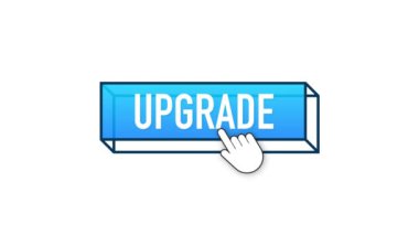 Beyaz arkaplandaki düz mavi düğmeyi yükselt. Hareket grafikleri tasarımı