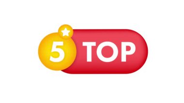 Top 5 - En İyi Üç Hareket grafik renkli konuşma balonu.