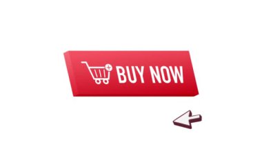 Kırmızı satın alma düğmeli 3d web pankartı. Web pankartı