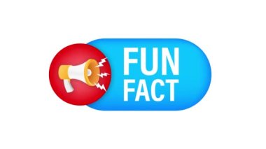 Eğlenceli bir gerçeği olan megafon etiketi. Megafon bayrağı. Web tasarımı. Hareket grafikleri .