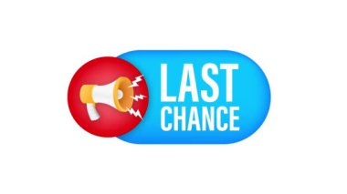 Megafon bayrağı, iş konsepti ve son bir şans. Hareket grafikleri .