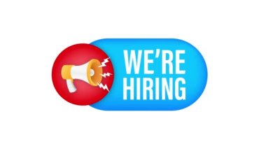 İşçi aradığımız megafon etiketi. Megafon bayrağı.