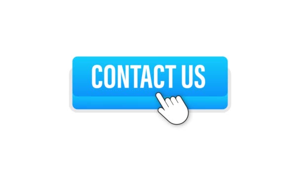 Contact Sign Contact Blue Sticker White Baclground — Wideo stockowe