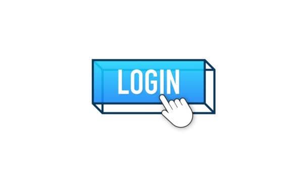 Blue Login Button Cursor Icon Arrow Icon Web Banner Web — Stock Video