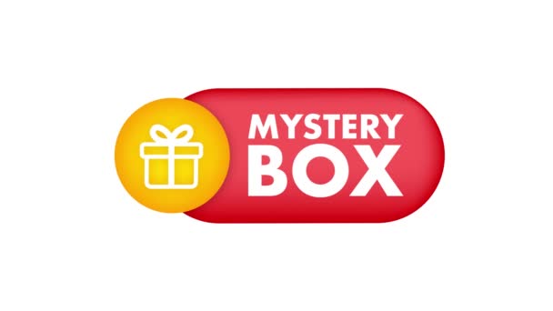 神秘盒横幅 概念设计的包装 惊喜的礼物 包装设计 帮助符号 问号图标 运动图形 — 图库视频影像