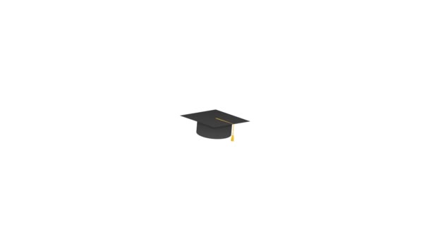 Capa Graduação Com Borla Nas Mãos Placa Argamassa Realista Gráficos — Vídeo de Stock