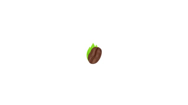 Ikona Grafiki Ruchu Ziarna Kawy Nad Rękami Etykietowania Kawiarni Pakowania — Wideo stockowe
