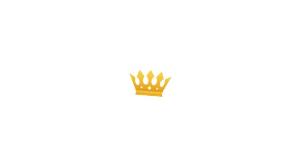 Coroa Rei Pairando Sobre Mãos Isoladas Sobre Fundo Branco Ícone — Vídeo de Stock