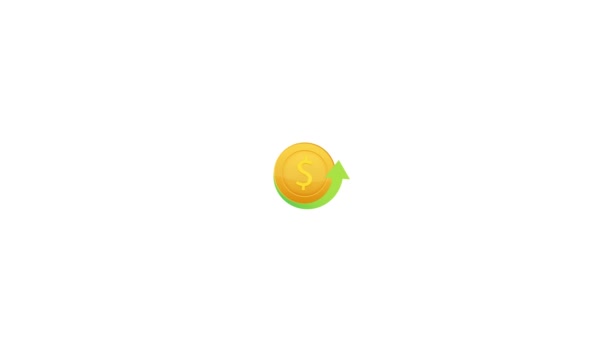 Cash Back Coin Icon Hand Isolated White Background Cash Back — Stock Video
