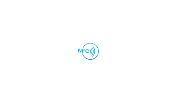 手持无接触式无线支付标志标识 Nfc技术 运动图形 — 图库视频影像