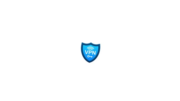 手でVpn接続の概念を保護します Vpn記号を持つ手 仮想プライベートネットワーク接続の概要 モーショングラフィックス — ストック動画