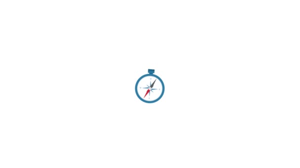 Kompas Icoon Handen Witte Achtergrond Flat Motion Grafisch Navigatie Symbool — Stockvideo