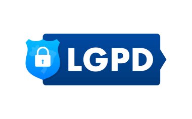 LGPD, Brezilya Veri Koruma Dairesi DPA. Lei Geral de Prote o de Dados. Vektör stok illüstrasyonu