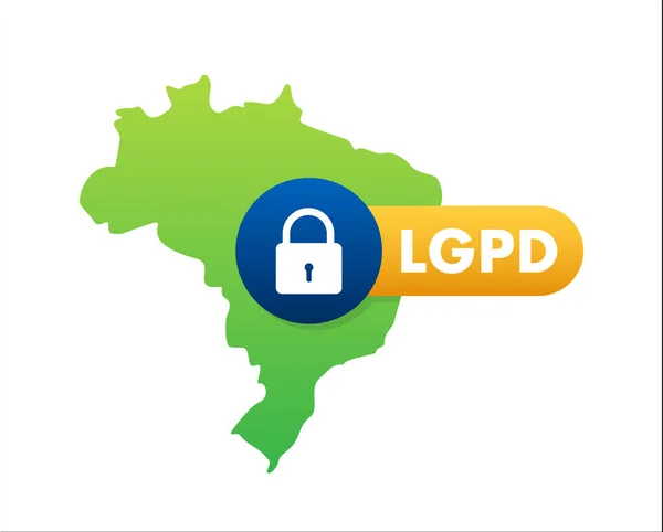 Lgpd Braziliaanse Gegevensbeschermingsautoriteit Dpa Lei Geral Prote Dados Voorraadillustratie Van — Stockvector
