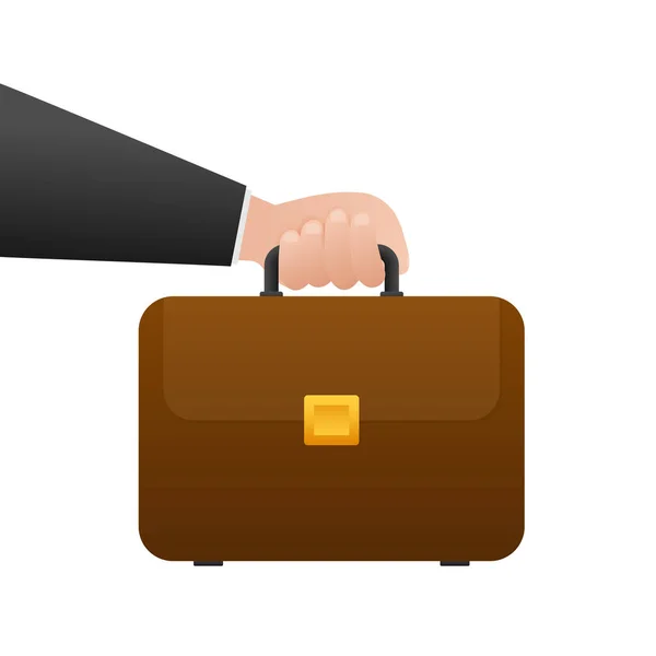 Human Hand Holding Briefcase Concept Business Vector Stock Illustration — ストックベクタ
