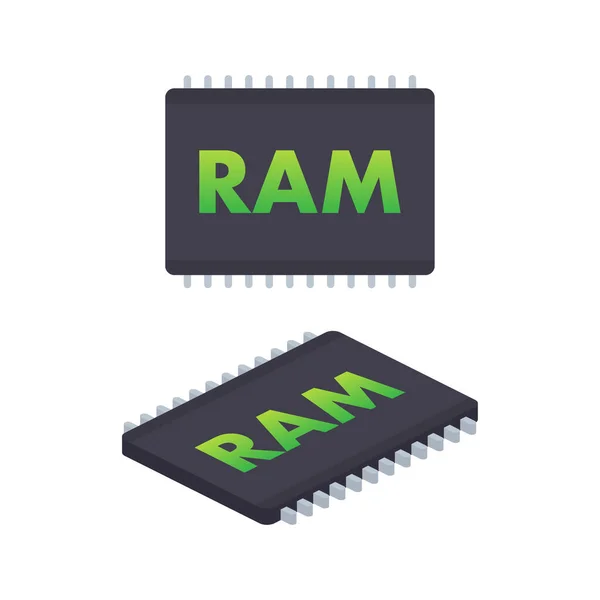 Computer Ram Speicher Computerhardwarekomponenten Vektoraktiendarstellung — Stockvektor