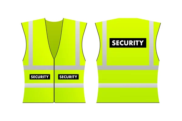 人々のための黄色の反射セキュリティベスト 警備の安全 ベクターストックイラスト — ストックベクタ