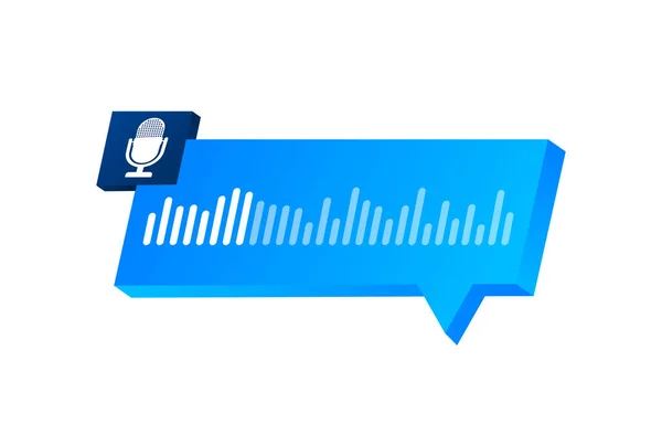 Hlas Nahrávací Audio Zpráva Hlasová Bublina Posel Chat Obrazovka Obrázek — Stockový vektor