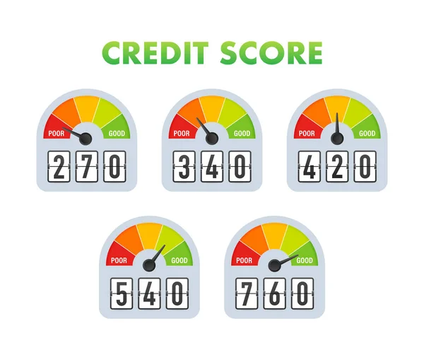 Skala Nilai Kredit Menunjukkan Nilai Yang Baik Ilustrasi Vektor - Stok Vektor