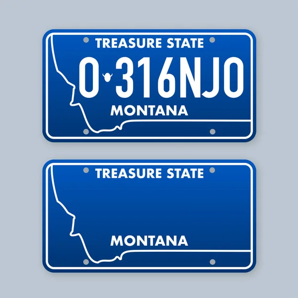 Autokennzeichen Von Montana Autokennzeichen Vektoraktiendarstellung — Stockvektor