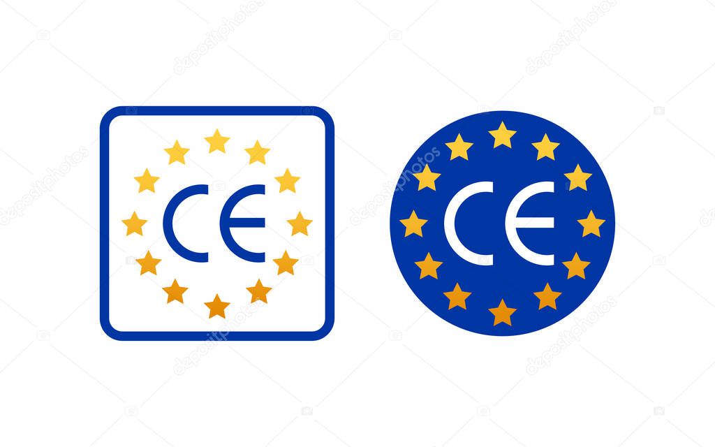 CE mark Certification, Conformite Europeenne. Vector stock illustration