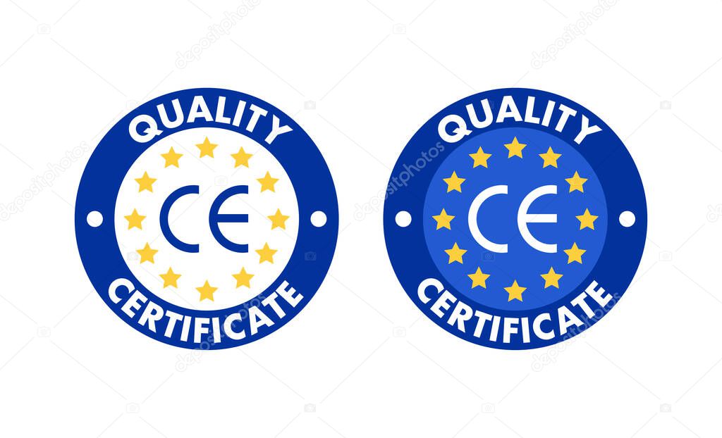 CE mark Certification, Conformite Europeenne. Vector stock illustration
