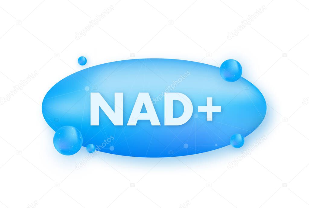 Nicotinamide mononucleotide molecule. Skeletal formula. Precursor of NAD. Vector stock illustration.
