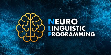 NLP - Nöro dilbilimsel programlama, tıbbi konsept. Vektör stok illüstrasyonu