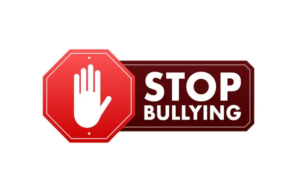 Stop Bullying Sign Cyber Protection Social Problems Vector Illustration — Vettoriale Stock