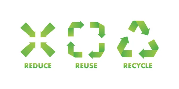 Reduce Reuse Recycle Sign Zero Waste Conscious Consumerism Vector Stock — Stockvector
