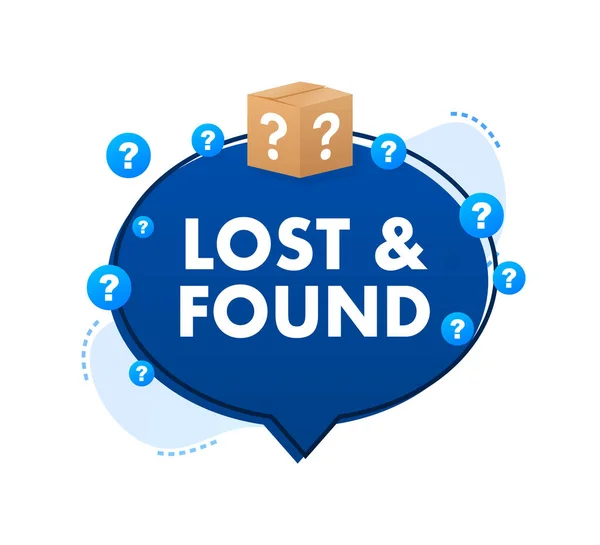 Lost Found Speech Bubble Speech Bubble Vector Illustration — Stok Vektör