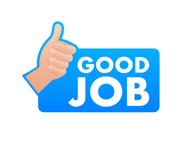 Good Job Thumb Sticker Label Vector Stock Illustration — Stockvektor