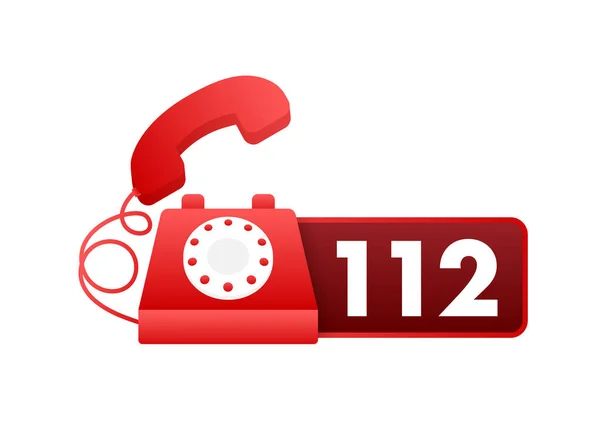 112 Emergency Call Number Sos Symbol Vector Illustration — Stockvector