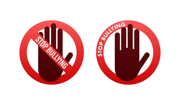 Stop Bullying Sign Cyber Protection Social Problems Vector Illustration — Vector de stock