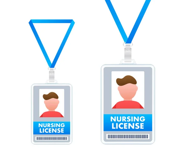 License Doctor Nurse Identification Card Icon Medical Card Vector Illustration — Stock Vector