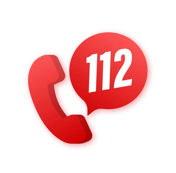 112 Emergency Call Number Sos Symbol Vector Illustration — Stockvector