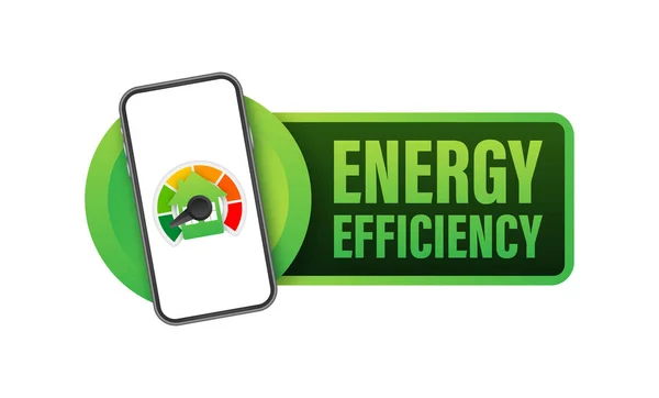 Efficacité Énergétique Verte Logo Vectoriel Concept Graphique Contexte Énergétique Vert — Image vectorielle