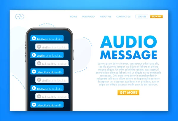 Voz Grabar Mensaje Audio Burbuja Voz Pantalla Chat Messenger Ilustración — Vector de stock