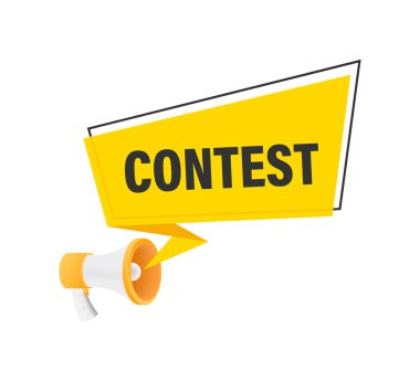 Megaphone with Contest speech bubble. Vector stock illustration