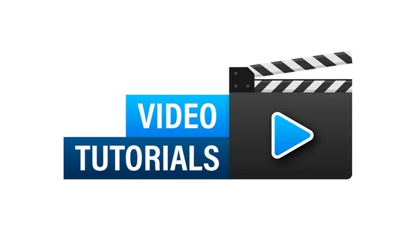 Video Tutorials Ikon Koncepció Tanulási Tanulási Háttér Távoktatás Tudásnövekedés Videokonferencia — Stock Vector