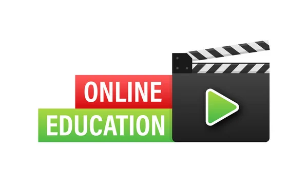 Concetto Educazione Online Banner Corsi Formazione Online Tutorial Learning Illustrazione — Vettoriale Stock