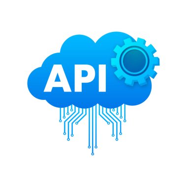 Cloud API - application programming interface. Internet network. Vector stock illustration clipart svg vector 