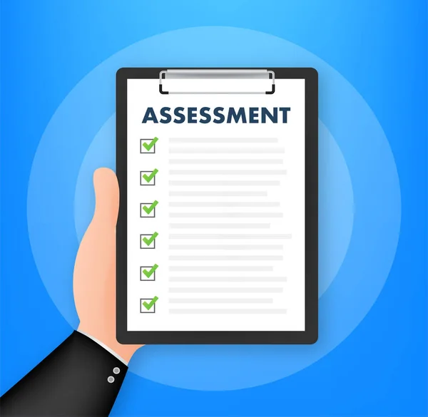 Clipboard Checklist Assessment Assessment Users Experience Services Vector Stock Illustration — Vetor de Stock