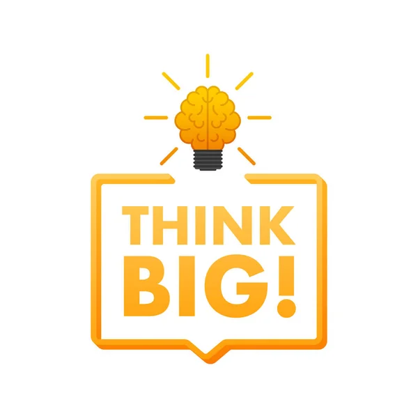 Think Big Light Bulb Motivational Vector Stock Illustration — Wektor stockowy