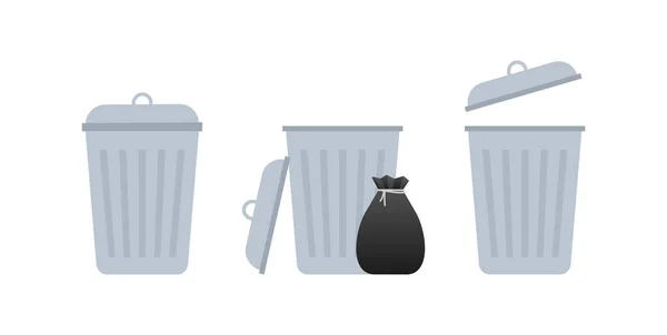 Trash Can Garbage Dustbin Vector Stock Illustration — Stok Vektör