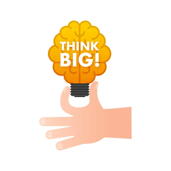 Think Big Light Bulb Motivational Vector Stock Illustration — ストックベクタ